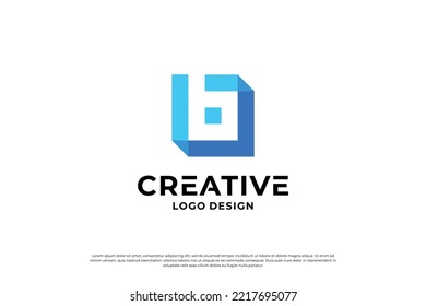 Letter B logo design template. Creative initial letters B logo symbol.