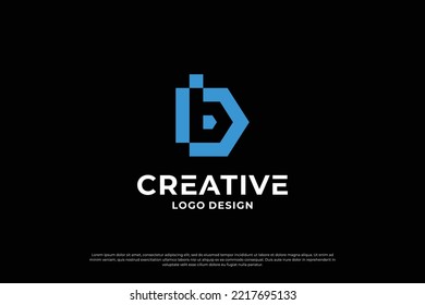 Plantilla de diseño del logotipo de la letra B. Símbolo del logotipo de letras iniciales creativas de B.