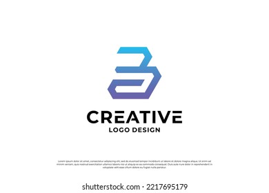 Letter B logo design template. Creative initial letters B logo symbol.