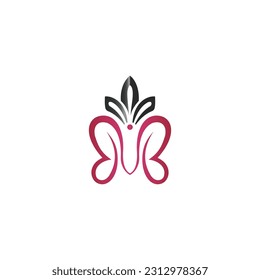 Plantilla de diseño del logotipo de la letra B logotipo de la mariposa Concepto del logotipo cosmético y de belleza