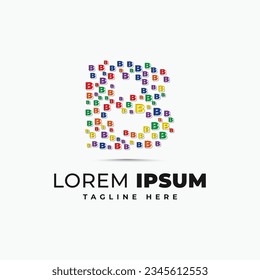 Plantilla de diseño de logotipo de letra b con vector de alfabeto coloreado b