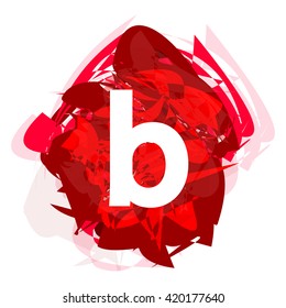 Letter B, logo design template element, little letter on red abstract, font style, vector illustration