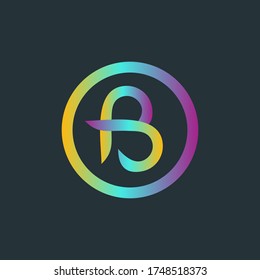 Letter B logo design template,Business,Colorful creative sign,vector icon,lines letters