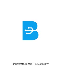 Letter B logo design template,technology,electronics