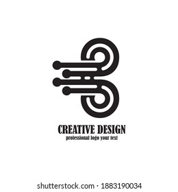 Letter B logo design template,technology,electronics,digital,logotype 
