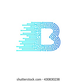 Letter B logo design template,technology,electronics,digital,logotype