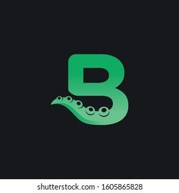 Letter B Logo Design With Tentacle Element