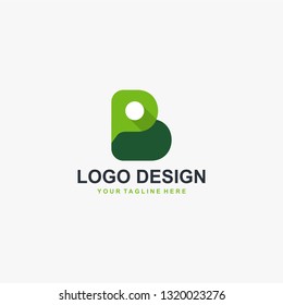Letter B logo design vector. Green type logo.