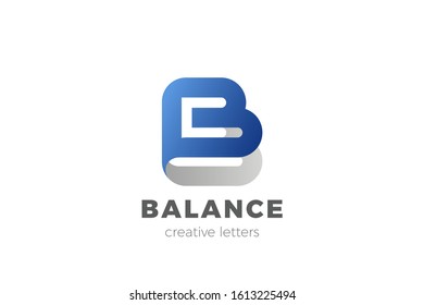 Letter B Logo design vector template Ribbon Font style Typography.