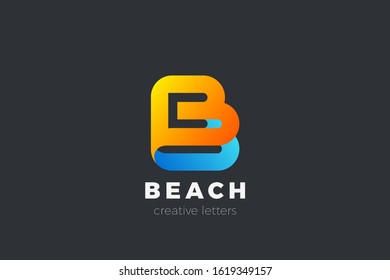 Letter B Logo design vector template Ribbon Font style Typography.