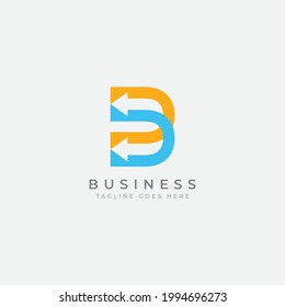Letter B Logo. B Letter Design Vector with Dots.