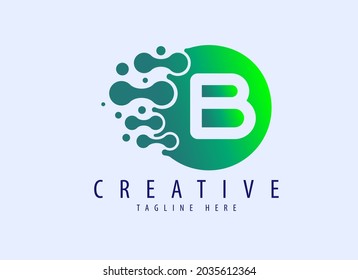 Letter B Logo. B Letter Design Vector with tech pattern