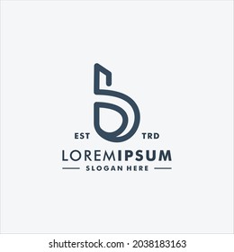 Letter B logo design vector illustration linear style