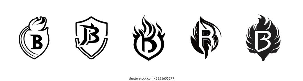 diseño de logotipo de letra b, logotipo b, diseño de vectores de logotipo de letra B, icono de logotipo de chispa de incendio de letra B, diseño vectorial de logotipos de letras Bb bellas, 