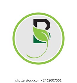 Letter B logo design vector template perfect for shop branding,company,business, isolated on circle gray background