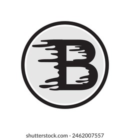 Letter B logo design vector template perfect for shop branding,company,business, isolated on circle gray background