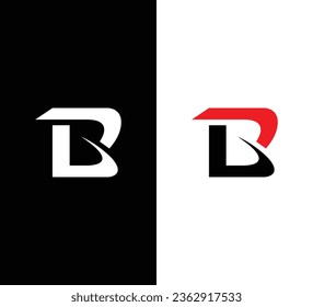 Letter B Logo Design. White Logo on Black Background. Usable for Business Logos. Flat Vector Logo Design Template Element