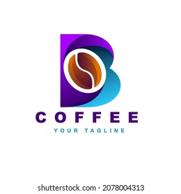 letter b logo with drinks and coffee concept.