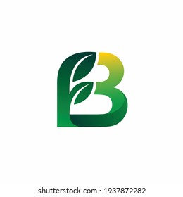 letter B logo, eco friendly logo
