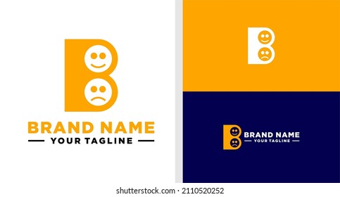 CARTA B EMOCIÓN DE LOGOTIPO FRENTE A ESPACIO NEGATIVO EDITABLE