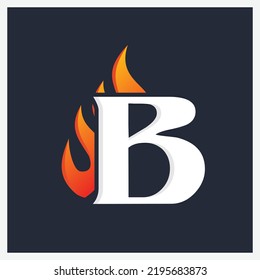 Letter B Logo Fire Flame Design Stock Vector (Royalty Free) 2195683873 ...