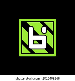 letter b and i logo in flat square shape