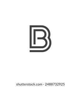 Letter B logo flat vector design