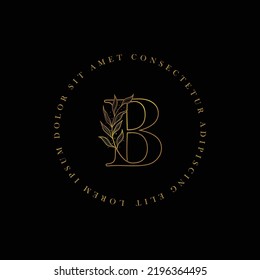 letter B logo floral logo design. logo for women beauty salon massage cosmetic or spa brand
