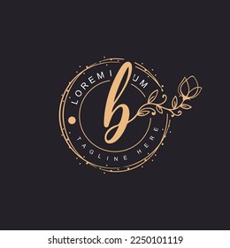 letter B logo floral handwriting logo design. logo for women beauty salon massage cosmetic or spa brand