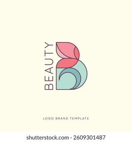Letter B logo as a flower logotype beauty for brand template