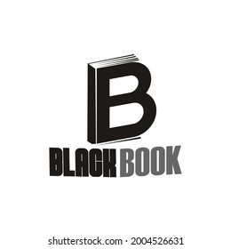 letter B logo in the form of a black book.