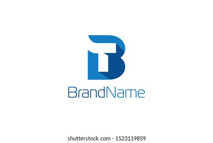 Letter B logo form negative space of letter T inside