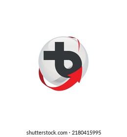 Letter B Logo In The Form Of A Ribbon. Browser Type Logo
