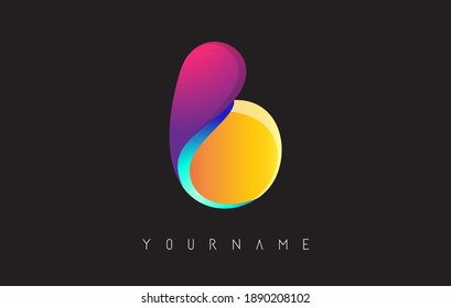 Letter B logo with gradient color design. Business card templates. Colorful rounded vector illustration with B letter.

