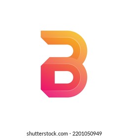 Buchstabe B-Logo Farbverlauf-Stil für das Unternehmens- oder Persönliches Branding