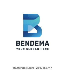 Letter B logo gradient colorful vector icon illustration
