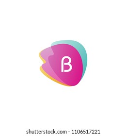 Letter B Logo at Gradient splash color background.