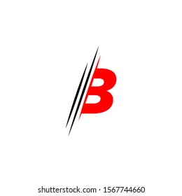 Letter B logo graphic elegant and unique sliced design template Vector