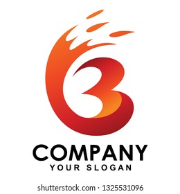 Letter B logo gushes quickly - Vector