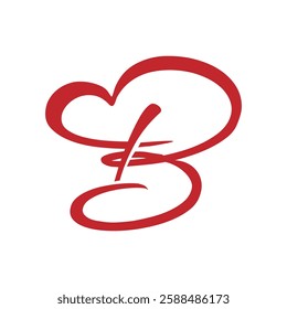 Letter B logo with heart icon, Letter B heart simple modern and unique logo, Letter B abstract and flat logo, Initial B creative and luxury logo for beauty and fashion 