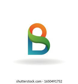 letter b logo icon with abstract design