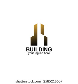 letter b logo icon for building with creative illustration