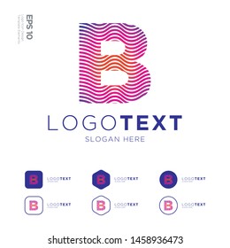 Letter B logo icon design template elements