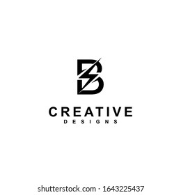 Elemento de plantilla de diseño de icono del logotipo de la letra B. blanco y negro