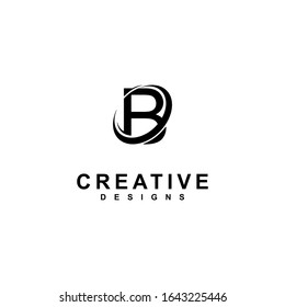 Letter B logo icon design template element . black and white