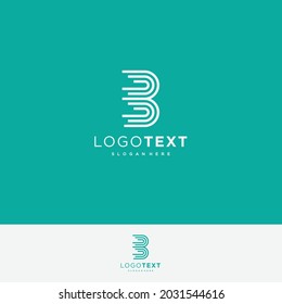 Elementos de la plantilla de diseño de iconos del logotipo de la letra B
