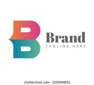 Elementos de la plantilla de diseño de iconos del logotipo de la letra B. Logo de color moderno con icono de libro aislado en fondo blanco. Usable para Logos de Negocios, Educación y Tecnología.
