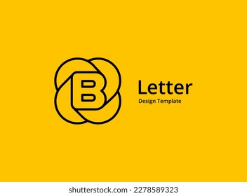 Elementos de la plantilla de diseño de iconos del logotipo de la letra B