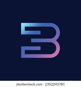 Elementos de la plantilla de diseño de iconos del logotipo de la letra B. Logo de la letra B estilo monolengué. Diseño del logotipo azul infinito. Usable para la marca, el negocio y la tecnología