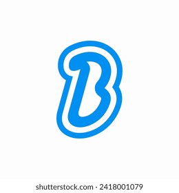 Letter B logo icon design template element. B 2 Line logo Can be used for Branding and Business Logo.